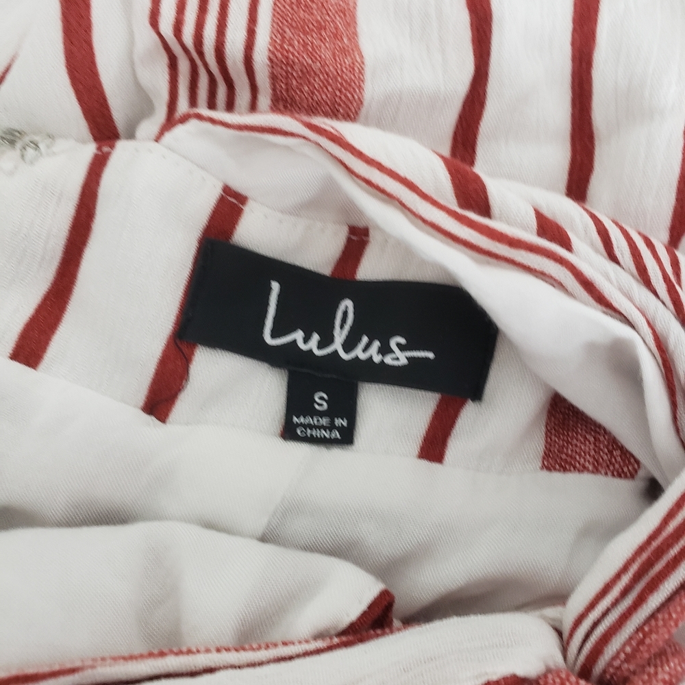 Lulus Hook Line Sinker Rust Red Striped Jumpsuit - image 7